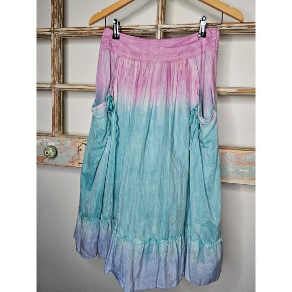 Cynthia Steffe Tye Dye A-Line Silk Cottage/ Fairy Love Shack Skirt Size 2 - Picture 2 of 10